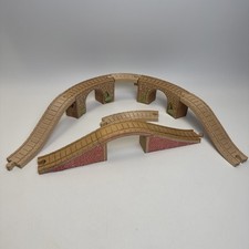 Vintage Thomas  Friends Train Wooden Viaduct Ascending Track  Brick Bridge
