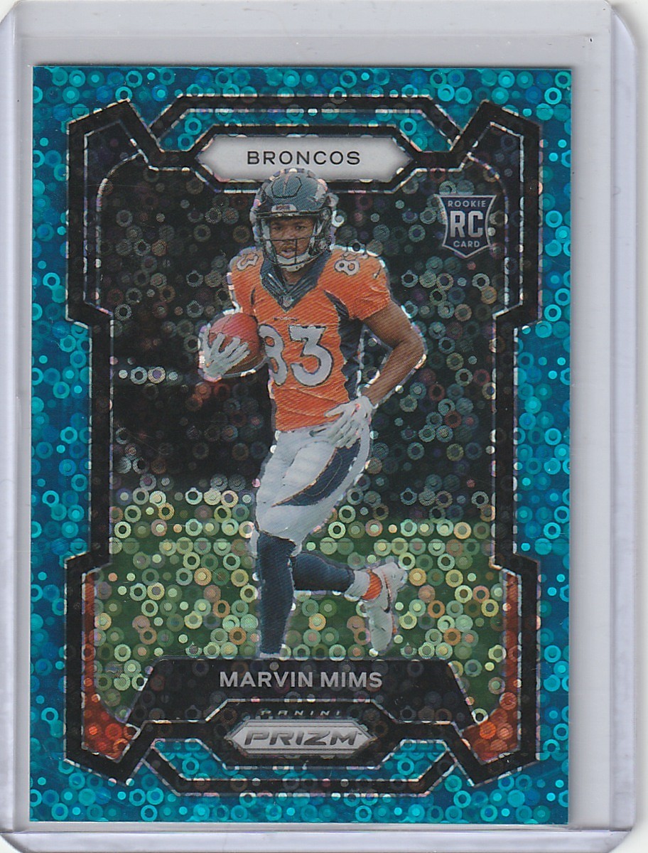 2023 Panini Prizm #327 Marvin Mims No Huddle Blue #/95
