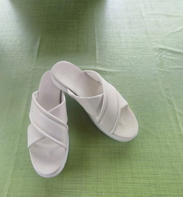 UGG Australia Damen Pantoletten Gr.43 Creme Leder Sehr Guter Zustand