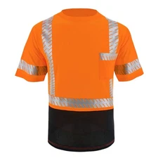 Safety Shirts Hi Vis Shirts with Reflective Strips, Black Bottom Construction...