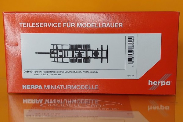 Herpa 085540 Tandem-HäNgerfahrgestell FüR VolumenzüGe 7,82 Meter Wechselaufbau-image