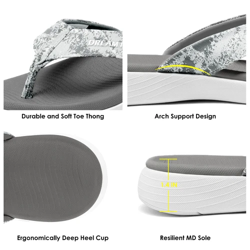Women Arch Support Flip Flops Thong Sandals Outdoor Walking Beach Sandals - Picture 12 of 29