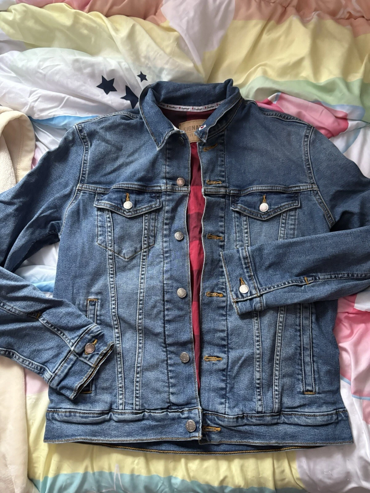 Levi Strauss Signature Canadiana Lined Denim Jacket Size Small