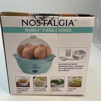 MyMini 7 Egg Rapid Cooker Teal Color Can Boil Scramble Poach Omelette Steam
