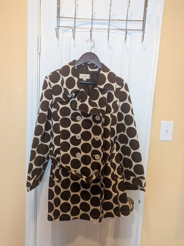 MERONA brauner POLKADOT Trenchcoat Damen Gr. L mittellange Herbst/Winterjacke