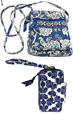 Retired Vera Bradley Small Purse Blue Lagoon & Colbalt Tile Wristlet Wallet READ