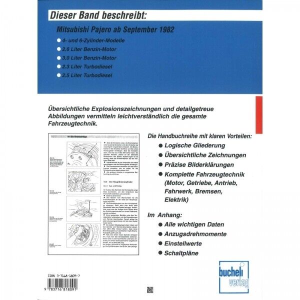 Thumbnail - Mitsubishi Pajero L040 (1982-1990) Reparaturanleitung Bucheli Verlag