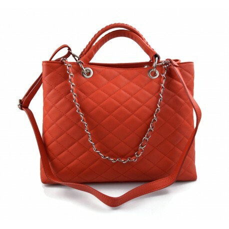Borsa donna pelle a spalla e con manici borsa donna corallo in pelle | eBay