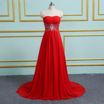 fitted lace wedding dress Final Sale Plus Size Satin Strapless Mini Dress with Side Train in Red main image 1