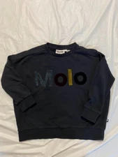 Molo Black Sweatshirt  Pullover With Colorful Logo Kids Size 10
