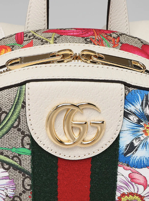 NEW Gucci Ophidia Floral GG Supreme Canvas White Leather  display picture 1