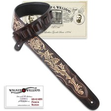 Walker & Williams KH-02-BRN-PR  Carved Brown Leather Strap w/Premium Pad Backing