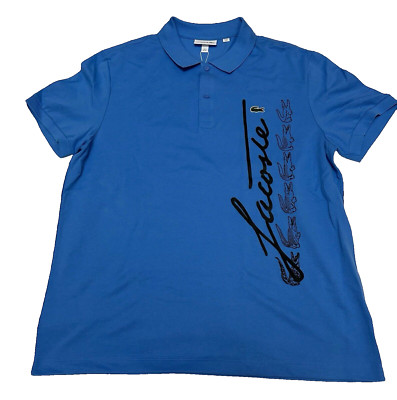 Mens Lacoste Cotton Light Blue Graphic T-Shirt  X-LARGE (6) MSRP $145