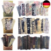 120 Pcs Scrapbooking Sticker Set Vintage Washi Aufkleber Set,3 Stile