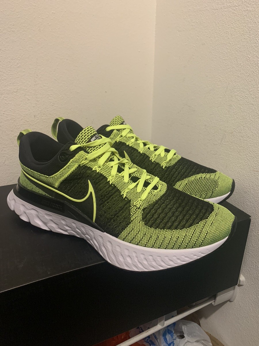 Nike React Infinity Run Flyknit Mens Size 14 Volt White Black