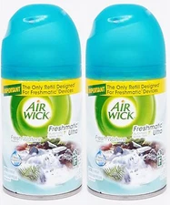2 Air Wick Freshmatic Ultra FRESH WATERS Automatic Spray Refill