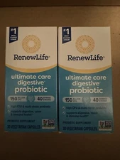 2 Pack Renew Life Ultimate CareDigestive Probiotic 150 Billion CFU60Cap 2027