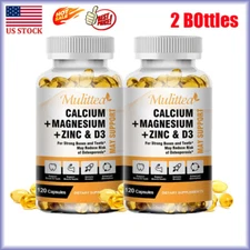 MULITTEA Calcium Magnesium Zinc Capsules with Vitamind3 for Strong Bones