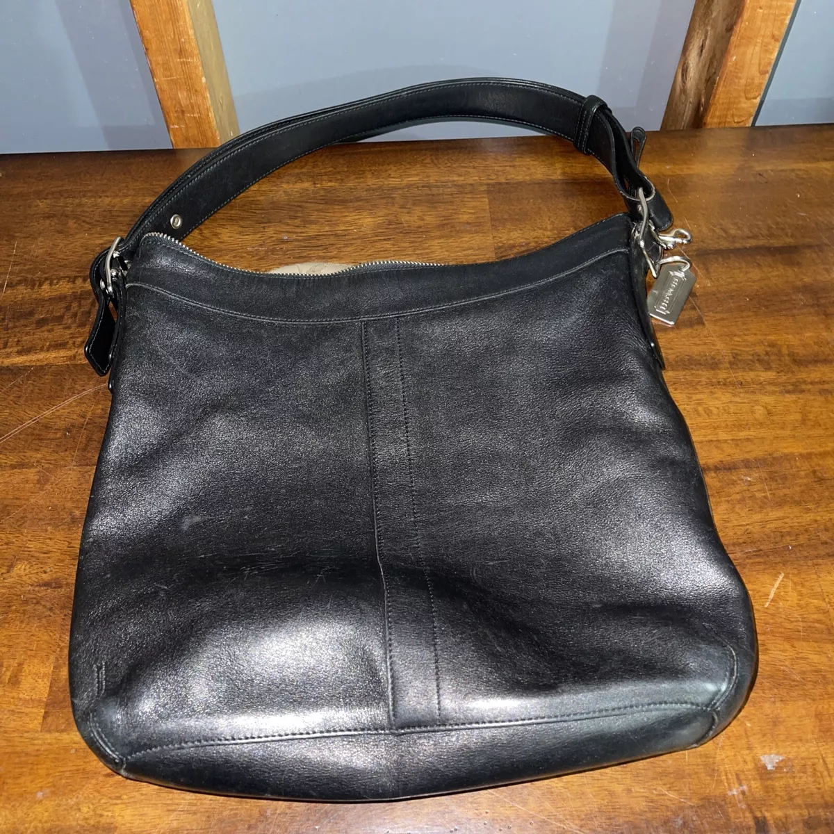 VINTAGE COACH 9188 BLACK LEATHER CONVERTIBLE DUFFLE GALLERY X-BODY/SHOULDER  BAG