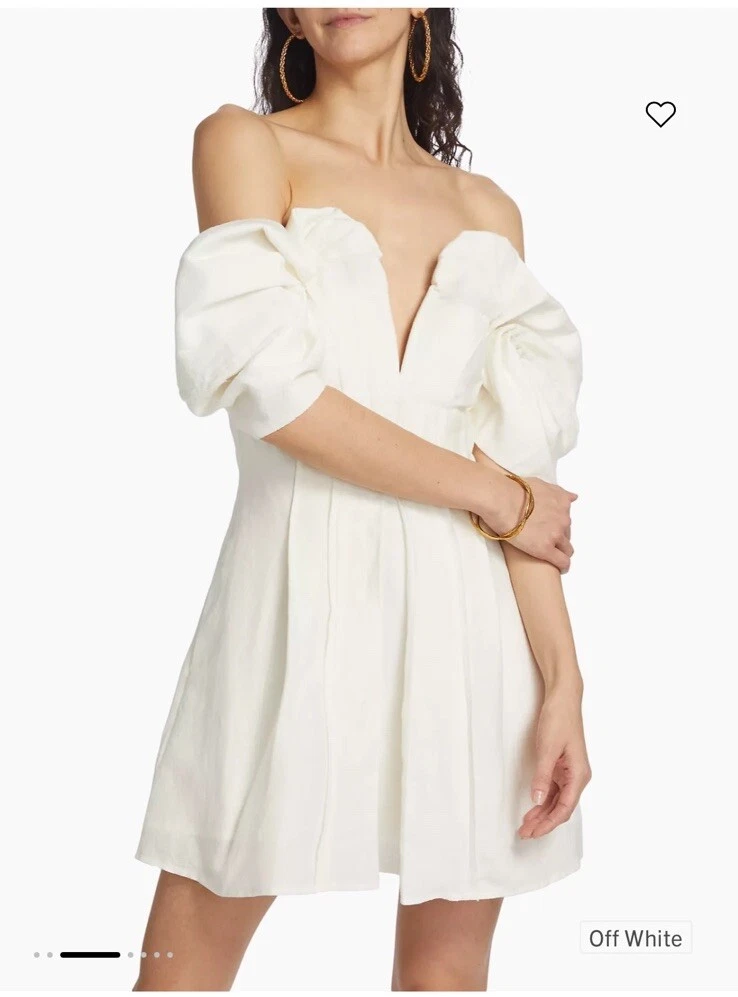 OFF WHITE Abito Cult Gaia Asal bianco sporco 6 nuovo con etichetta $598