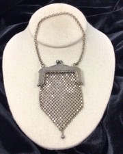 Antique Silver Plated Mesh Hand Purse 8" II382