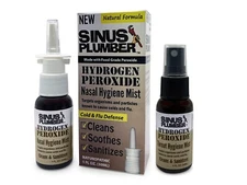 Sinus Plumber Hydrogen Peroxide Nasal and Throat Spray Combo - Cold Flu Defense