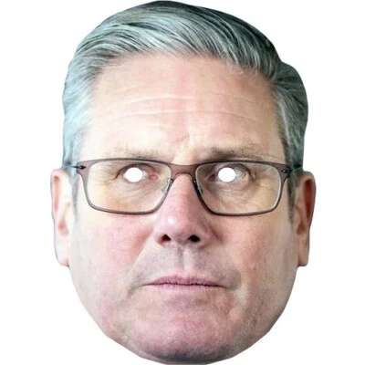 FUNKYBUNKY Keir Starmer V4 Politician Celebrity Card Face Mask - Ready To Wear, Fancy Dress
