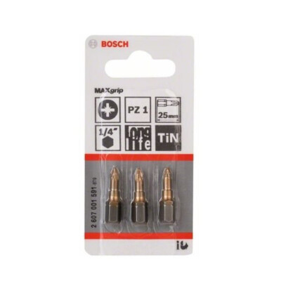 Bosch Schrauberbit Max Grip  PZ 1, 25 mm, 3er-Pack