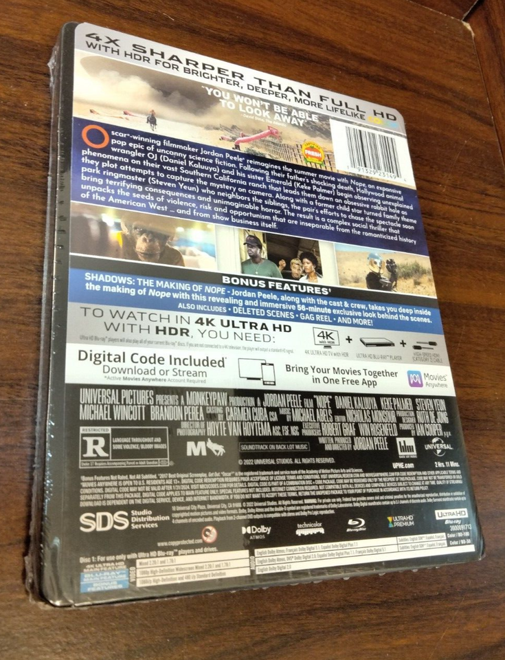 Nope Steelbook (4K+Bluray) NEW (Sealed)Free Box Shipping with