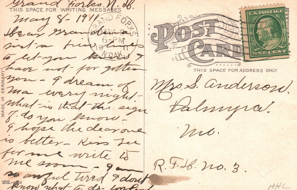 Grand Forks NDNorth Dakota, 1911 View of Frederick Hotel, Vintage