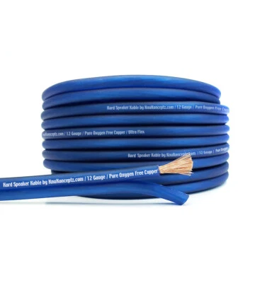 KnuKonceptz Kord Speaker Wire Ultra Flex Blue OFC 12 Gauge Cable 15 Meter