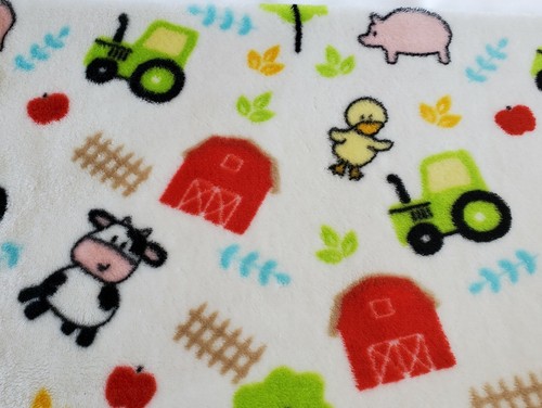 Manta de peluche para bebé Little Miracles granja tractor granero cerdo vaca pato Costco - Imagen 5 de 7