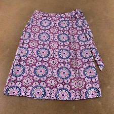 Loft Womens Wrap Skirt Multicolor Geometric Above Knee Ties Petites 4 New