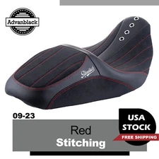 Advanblack "SIK Baggers" Red Stitching Seat For Harley Touring 2009-2023