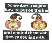 Needledeeva Witches Faces/Saying Halloween Handpainted Needlepoint Canvas