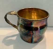 Vintage Community Baby Cup Silver Plate Beautiful Antique Ornate Handle