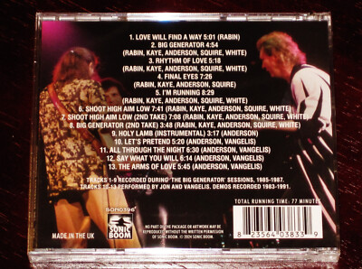 Yes: The Alternate Generator - Rehearsals + Demos 1985-1987 CD