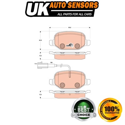 Fits Alfa Romeo MiTo 2008-2018 Brake Pads Set Rear AST 71770108 77365752