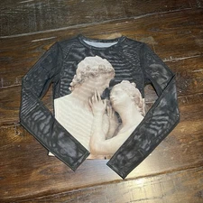 Alice + Olivia Delaina Italian Romance Mesh Top CC310P37010 No Size Tag XS/S?