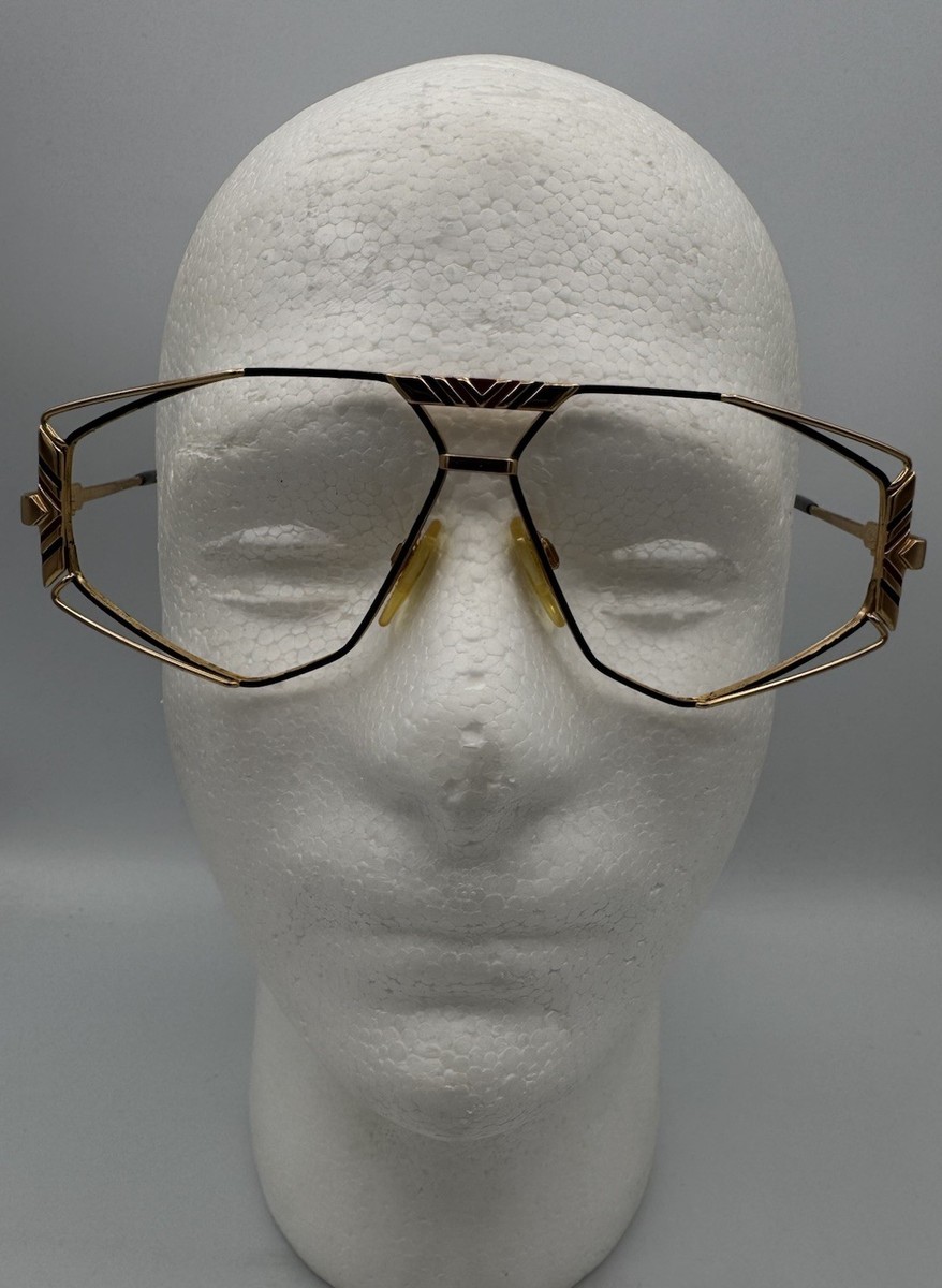 Vintage Cazal Eyeglasses Model 956 Color 373 Gold Black 61-11-130