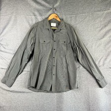 Colorado Shirt Mens M Black Striped Long Sleeve Button Up Cotton Office Regular