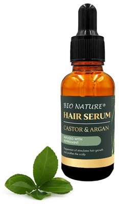 Organiczne serum do włosów Argan & Rycyna - Mięta pieprzowa 30 ml
