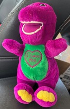 Vintage BARNEY Purple Dinosaur 10 Plush Sings I Love You" Stuffed Lyons READ