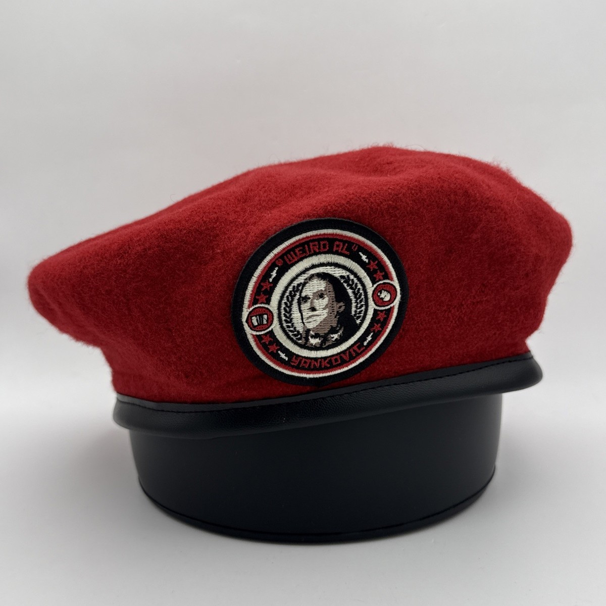WEIRD AL YANKOVIC Red Beret Hat Mens Size 7 1/2 VIP Merchandise Mandatory Fun