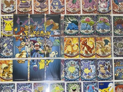 90/90 Pokemon Topps Serie 1 komplett Blue Logo Set Karten 1999 Vintage Rare 