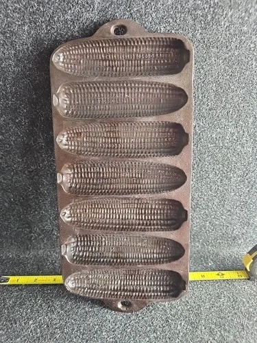 Vintage Cast Iron Cornbread Pan - Made In USA - Marked "V"