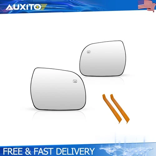 Pair Of Heated Side Mirror Glass For Toyota Sienna 2011-2019 Driver Passenger