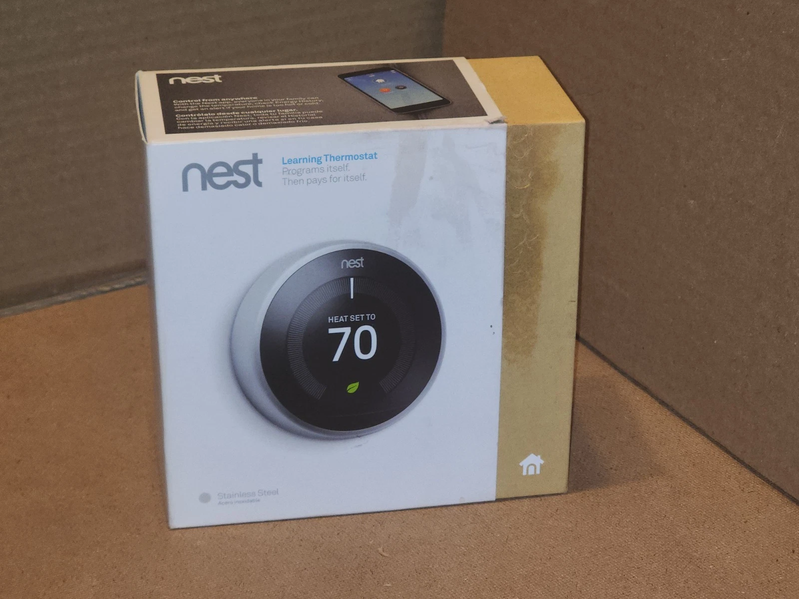 Nest Smart Learning Thermostat 3rd Gen T3007ES Stainless Steel Free-shipping