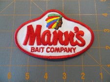 Vintage Fishing Patch - Mann's Bait Company - 4 1/2 x 3 inch
