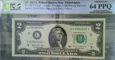 2017 A $2 Star Note  Philadelph Choice UNC 64 PPQ C03993502*